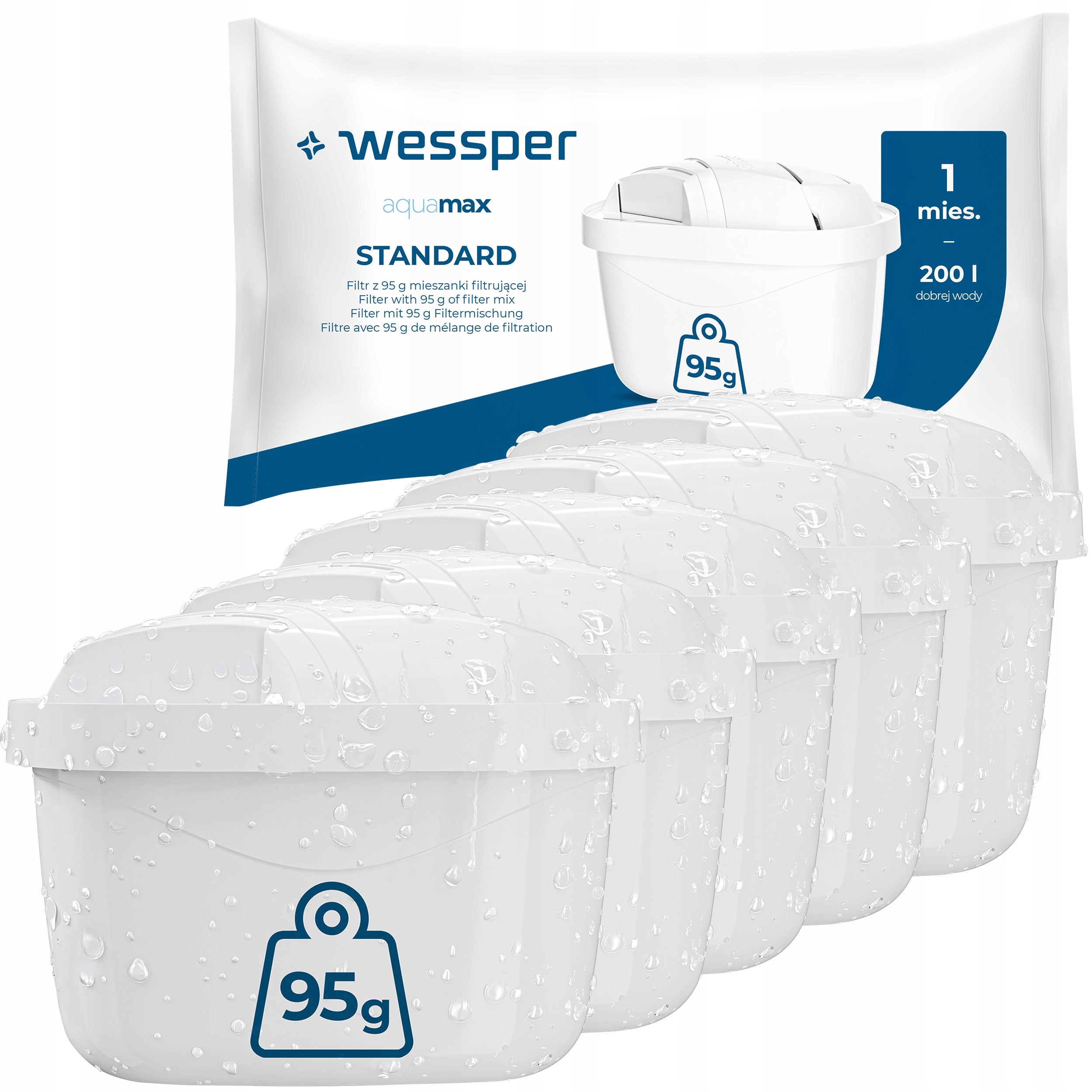 Filtračná vložka do džbánu Wessper AquaMax, 5 ks.
